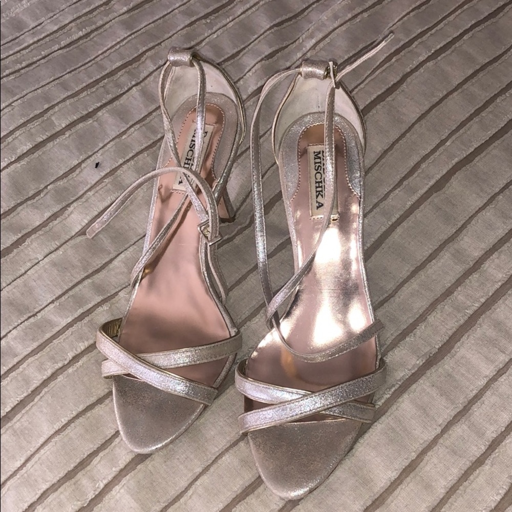 Metallic strappy sandal